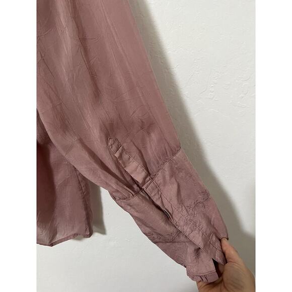 J Jill Victorian Style Old Rose Lace Button Blouse Size 3X Rose Pink Feminine - Picture 6 of 10